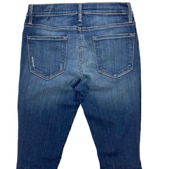Frame Distressed Skinny Jeans Womens 27 Blue Dark Wash Casualwear Everyday Denim - Picture 7 of 15